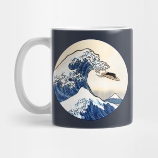 Great Wave off Kanagawa Cat Surfer Mug